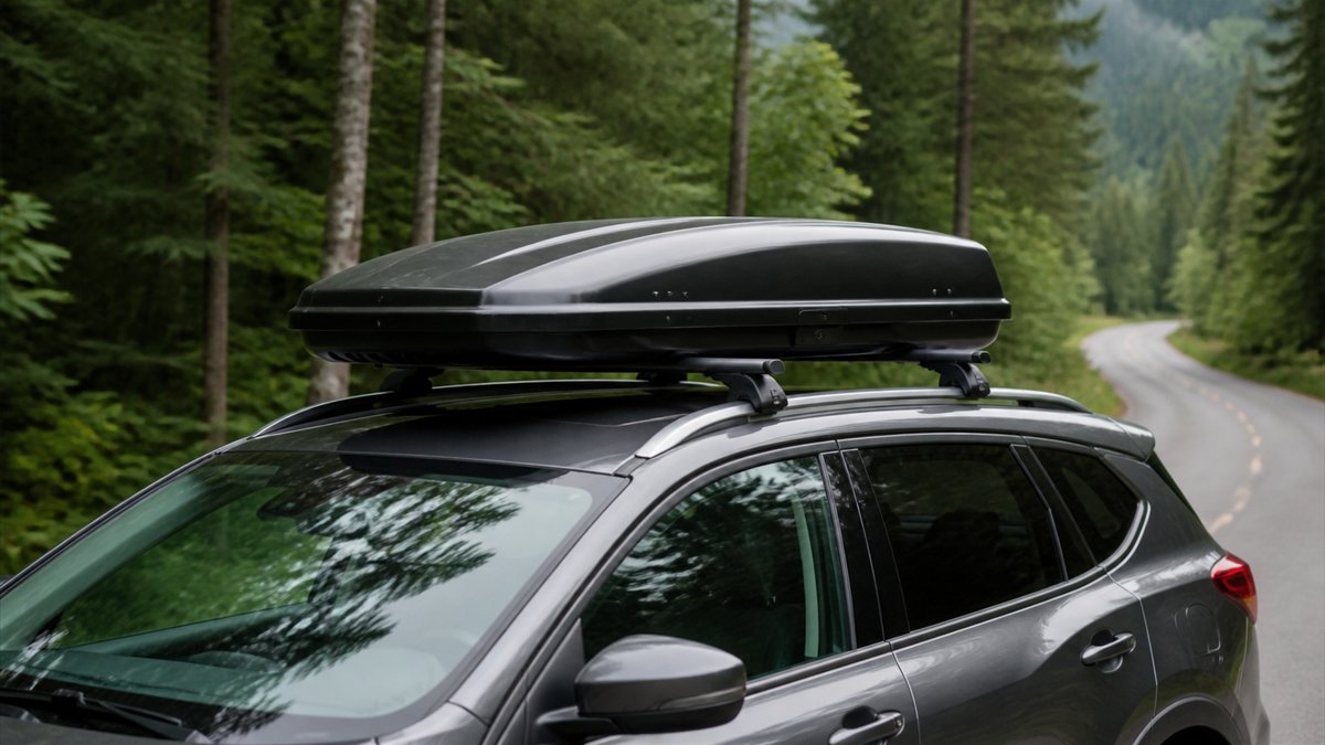 Crossover equipped with a roof cargo box