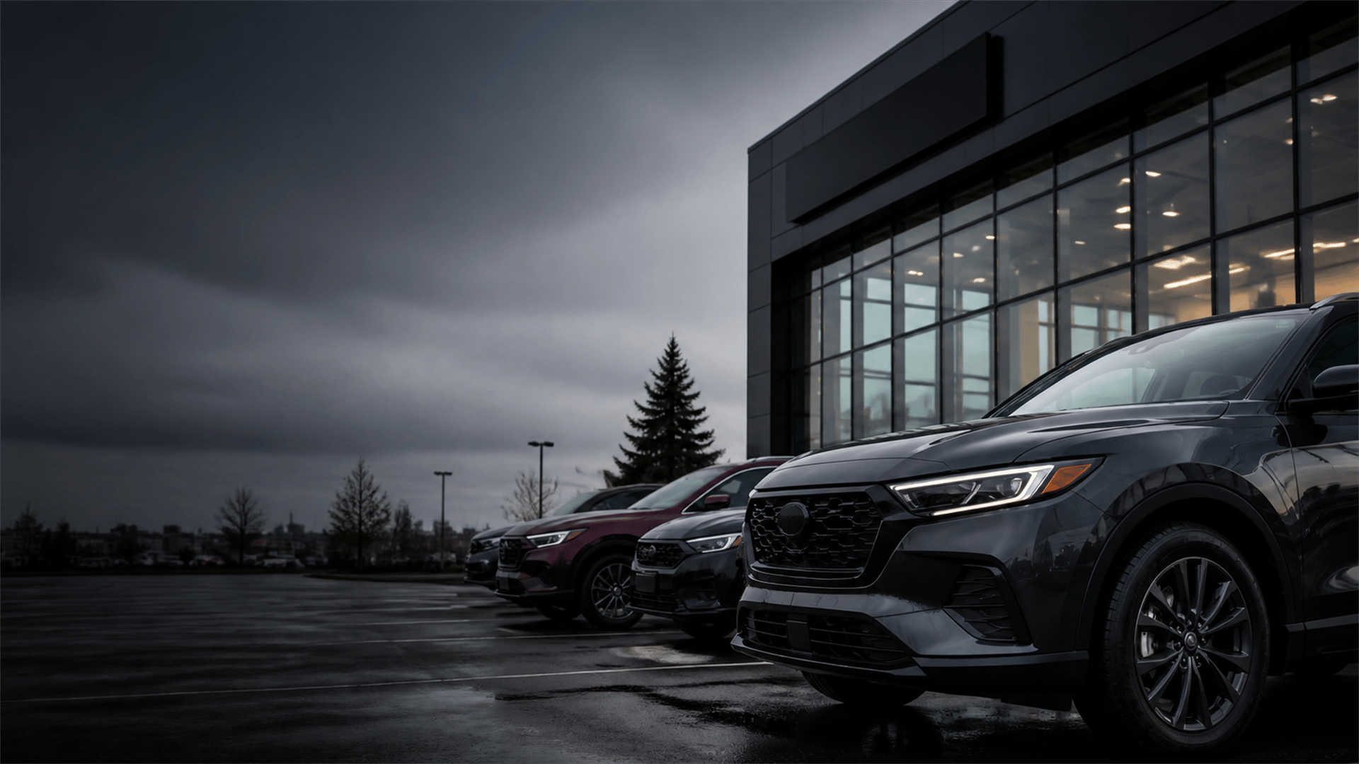 Modern vehicles outside a Dilawri dealership